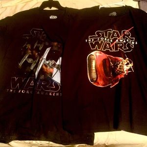 2 2015 Star Wars The Force Awakens Tee Shirts